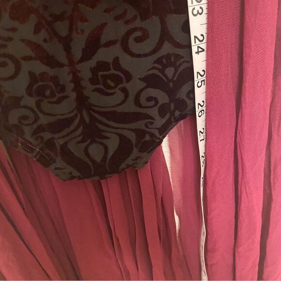 Weissman Dance Costume burgundy velvet burnout maxi dress Silhouettes 11291 MA - Picture 12 of 14